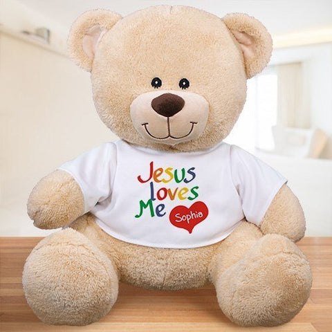 4. Jesus Love Me - Christian Teddy Bear Gift Ideas