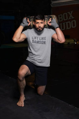 4. Lift Like Samson Workout Shirts - Christian Sports Gifts