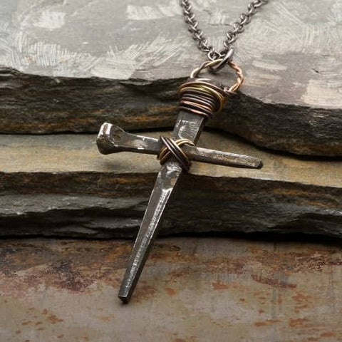 4. Men's Cross with natural nails - Cross Gifts