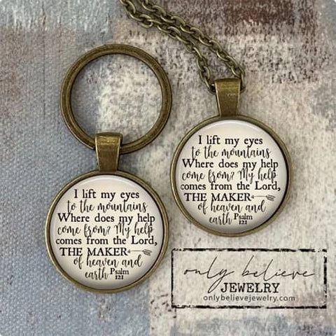 5. I Lift My Eyes To The Mountains Necklace - Psalm 121 Gifts