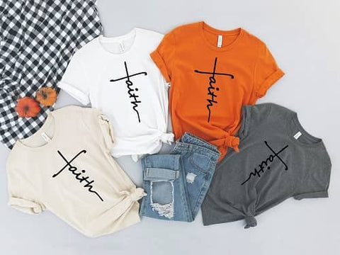 6. Faith Tea Shirt - Cross Gifts