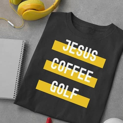 6. Jesus Coffee Golf Shirt - Christian Golf Gifts