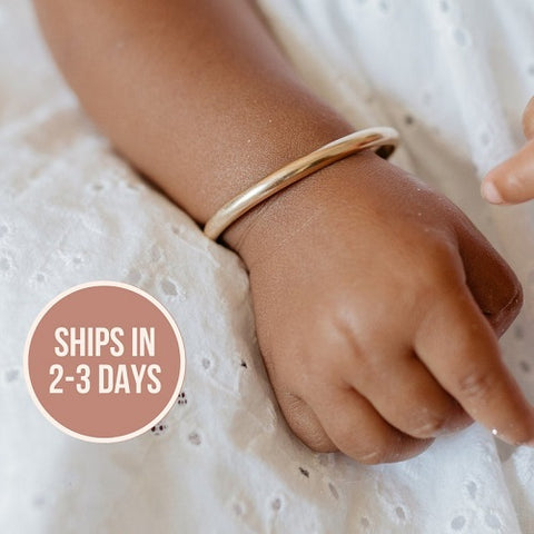 7. Engraved Gold Baby Bracelet - Baby Girl Baptism Gifts