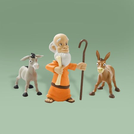 8. Prophet and donkeys - Bible Action Figurines