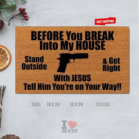 8. Welcome Doormat - Funny Jesus Gifts