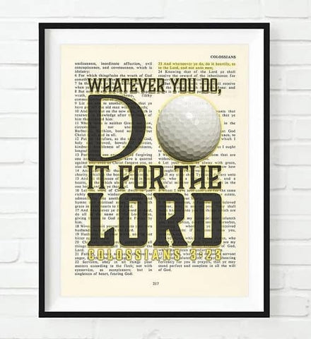 9. Vintage Bible Page Verse Scripture - Whatever You Do, Do It For The Lord - Colossians 3 23 - Christian Sports Gifts