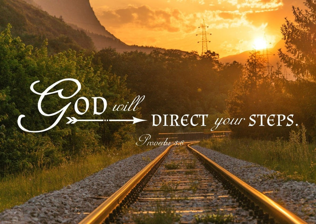 Proverbs 3:6 God will Direct your Steps Bible Verse Canvas Wall Art