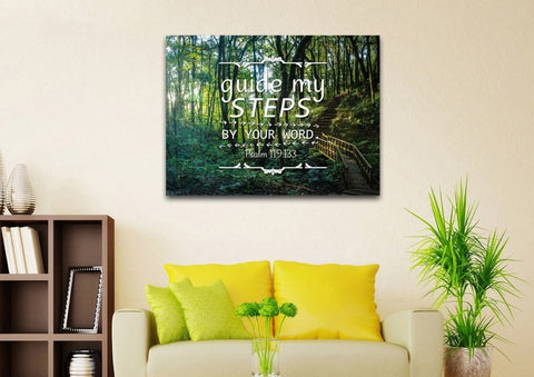 Psalm 119 133 Guide My Steps By Your Word Canvas Wall Art Print