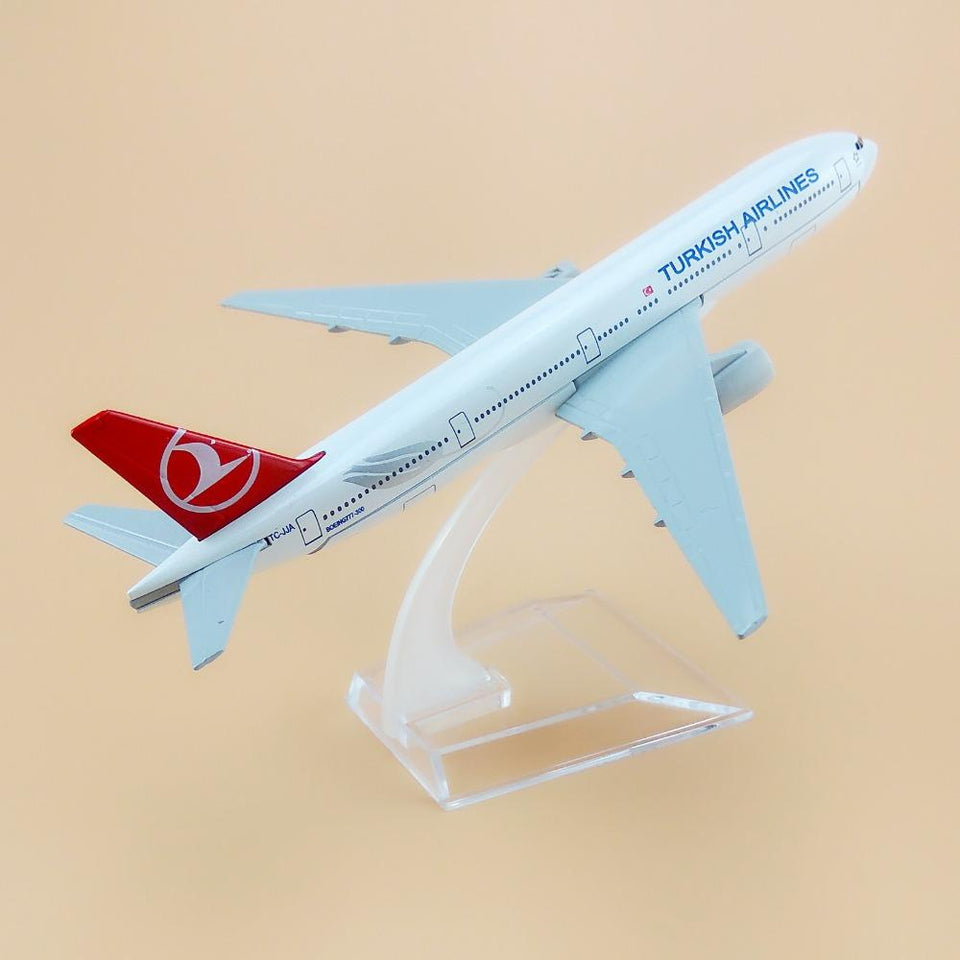 16cm The 777 Turkish Airlines Metal Plane Model Pilotsx