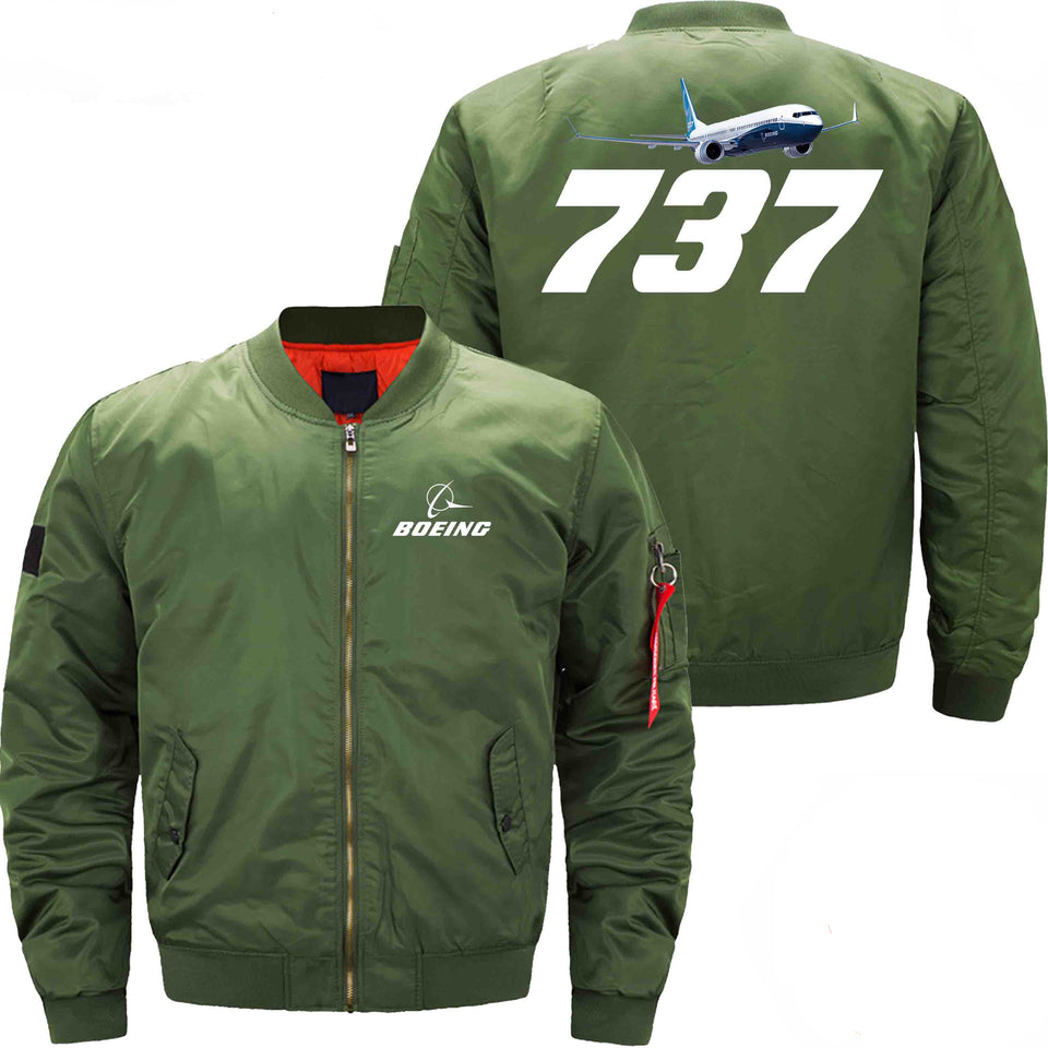 PilotX Jacket Army green thin / S B 737 WITH AIRCRAFT Jacket -US Size