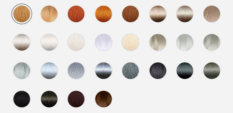 Colour swatches for mercerised cotton