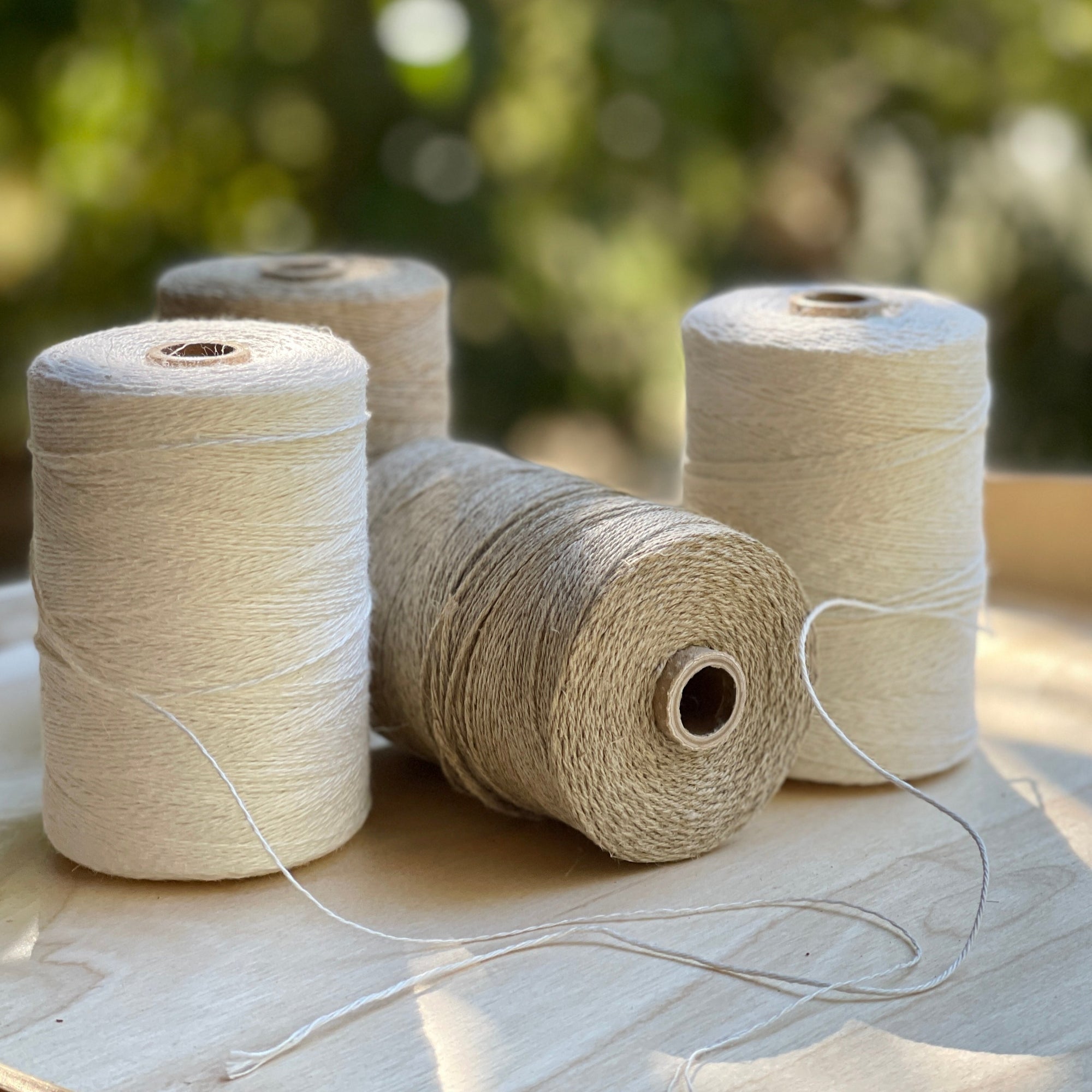 NATURAL Linen Thread, Unwaxed Grey Linen String , Warp Thread