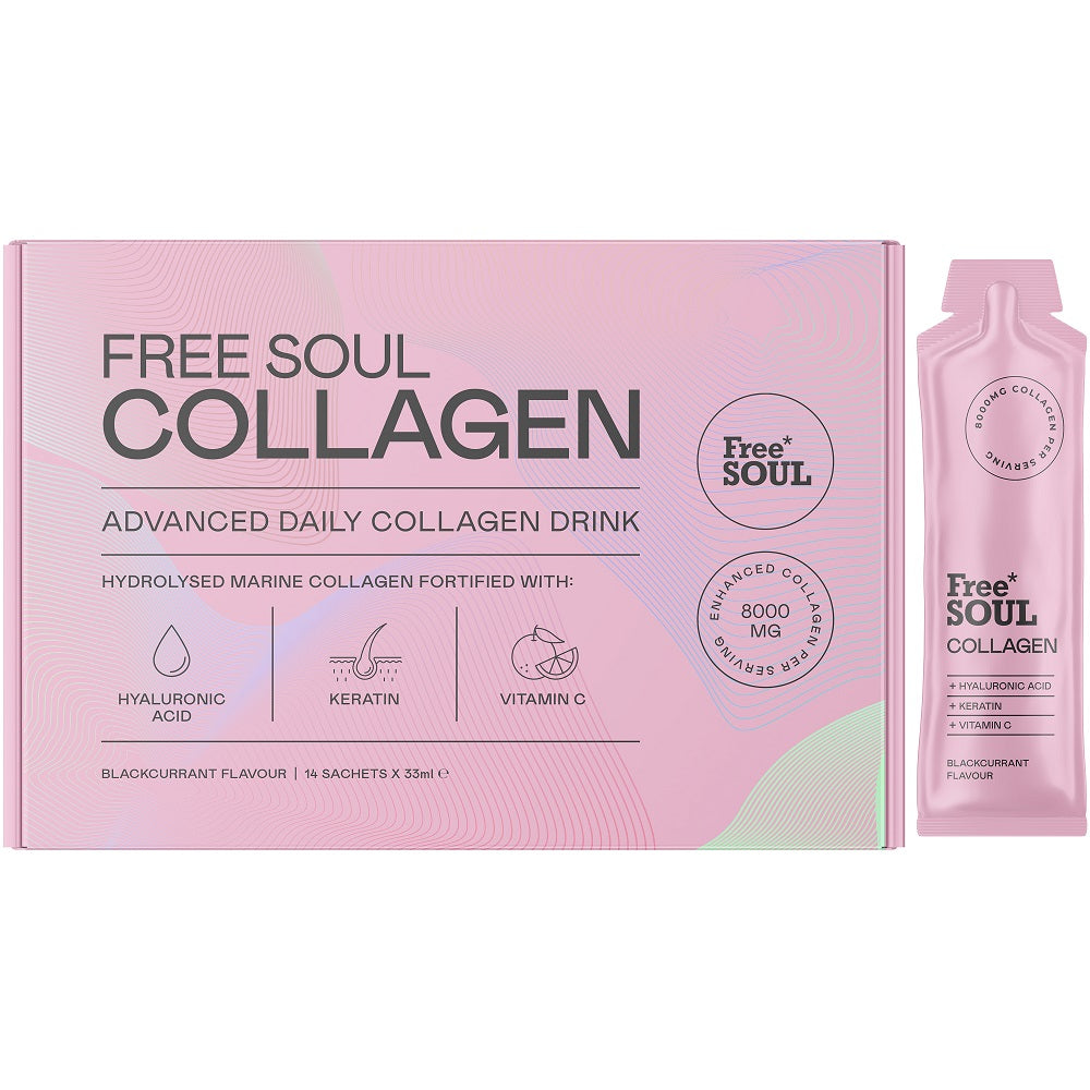 An image of Free Soul - Marine Collagen - Liquid Collagen For Women - With Keratin, Vitamin ...