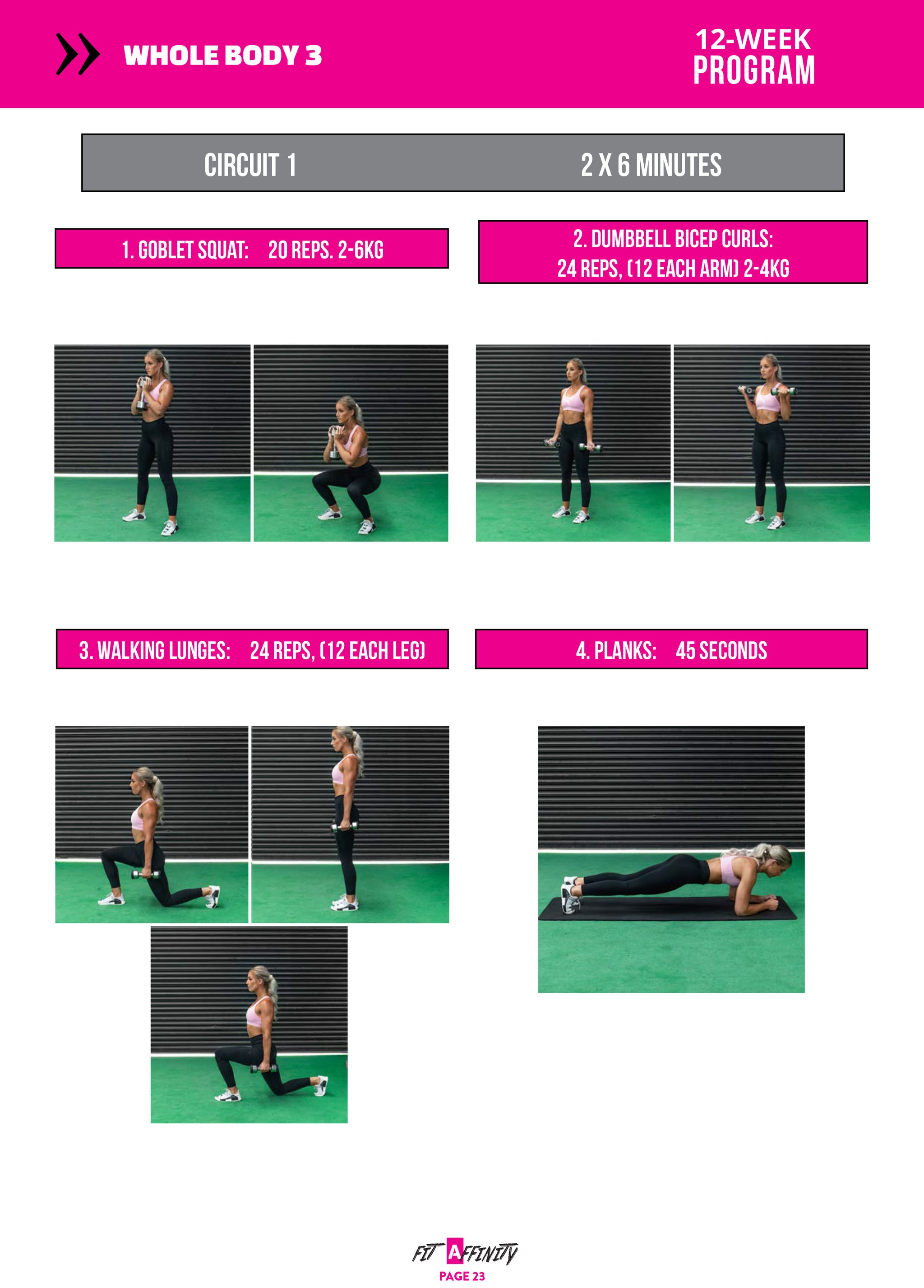 12 Week Home Workout Plan for Women - Fit Affinity - Fit ...