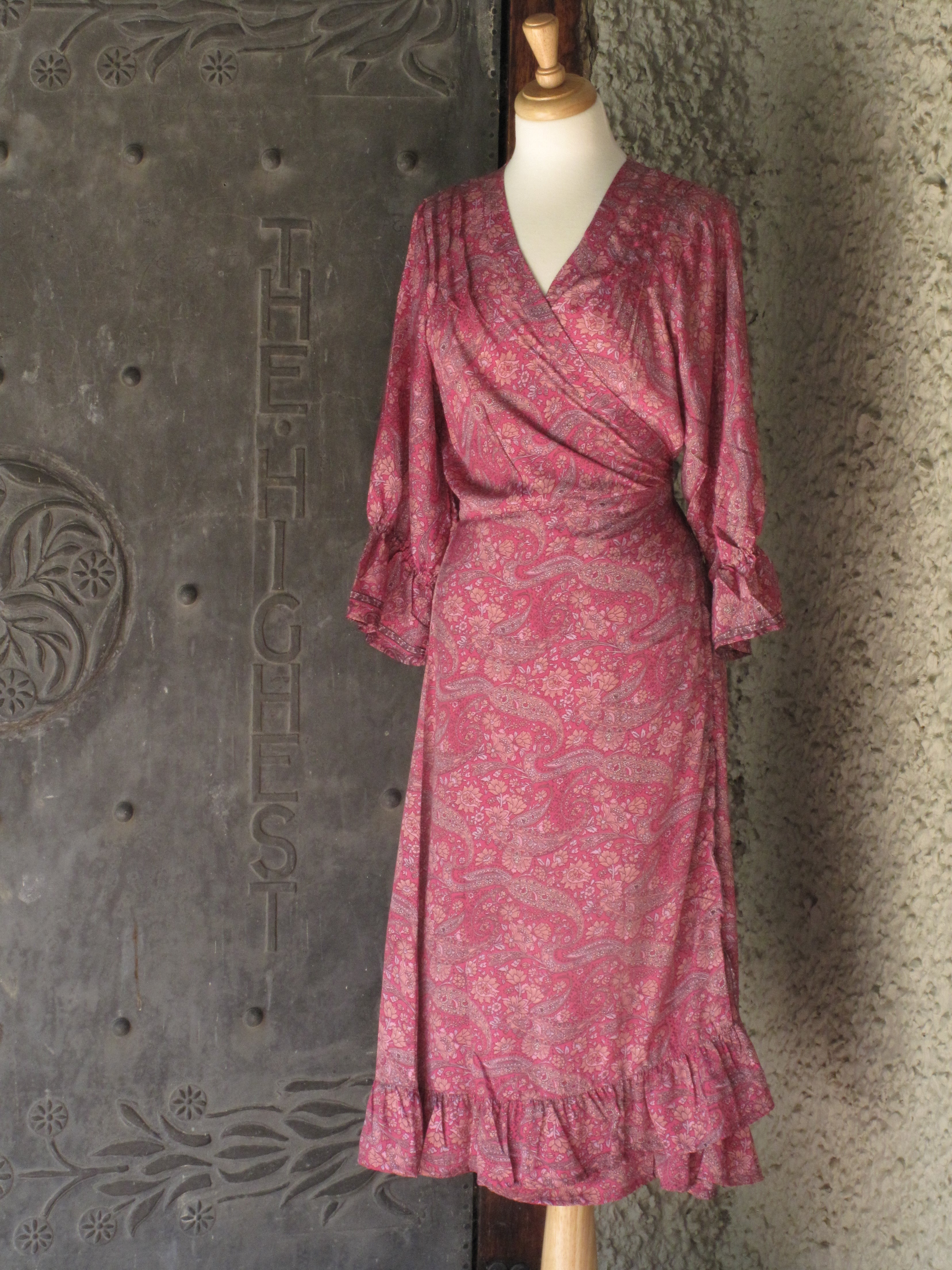 gabrielle silk wrap dress