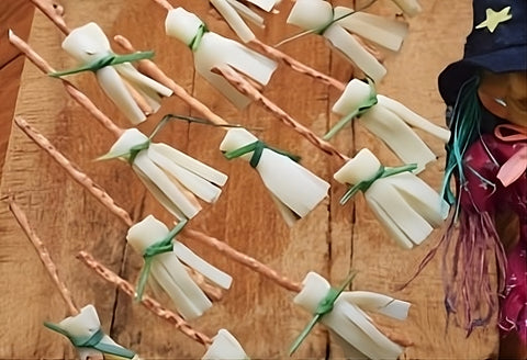 Witch's Broomstick Pretzel and Cheese Snacks: a healthy and delicious Halloween treat