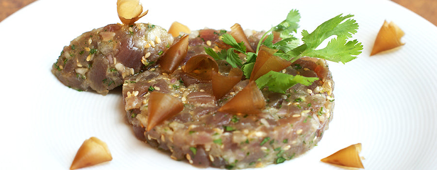 Recette simple Tartare de thon Assaisonnement à tailler Citron & Sauce soja et Cèpe OCNI Factory