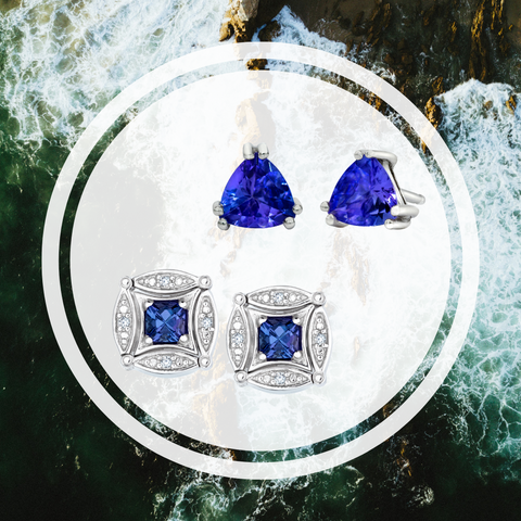safi kilima tanzanite trillian cut earrings convertible tanzanite and diamond earrings