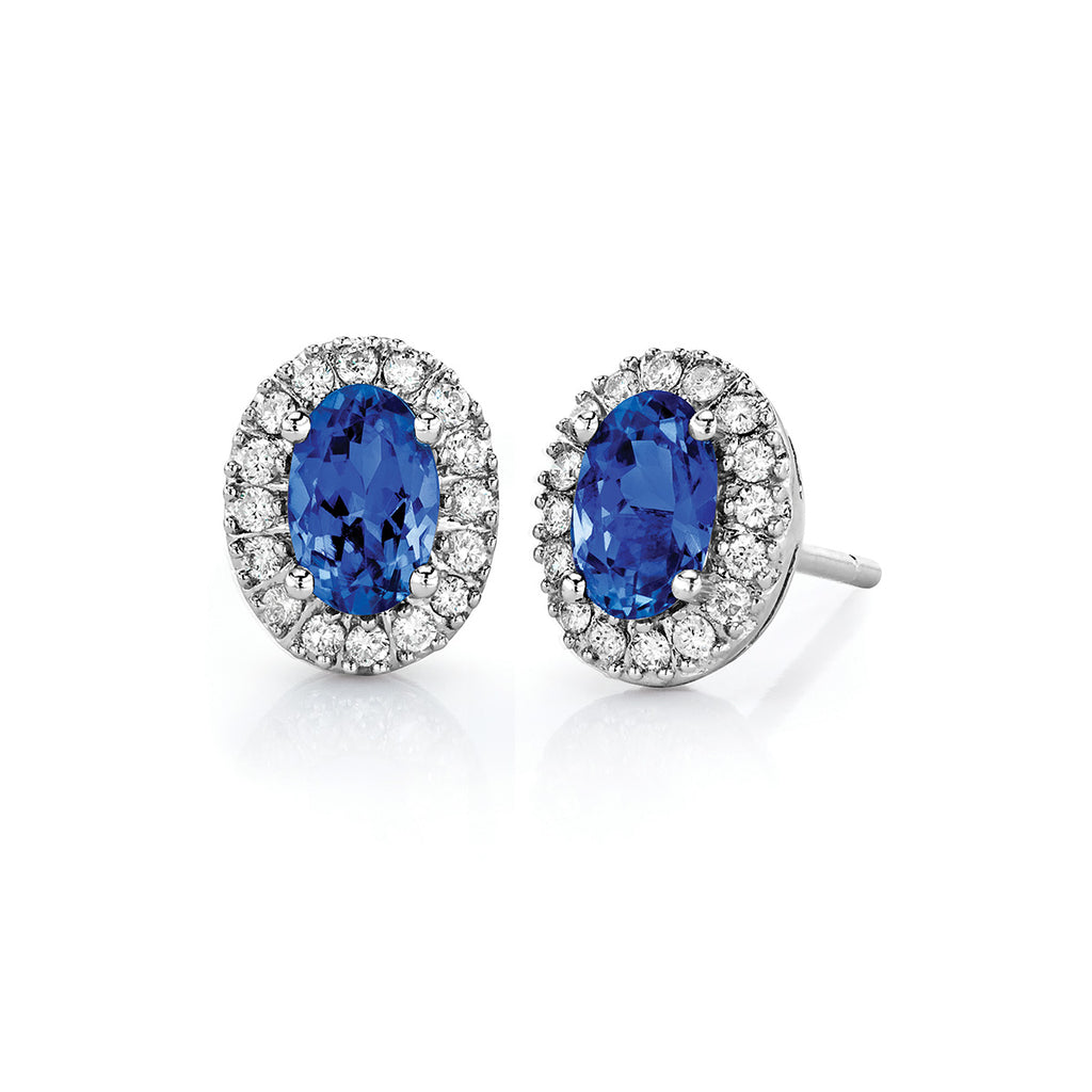 Tanzanite & Diamond Earrings in Sterling Silver (1.06 ctw) – Safi ...