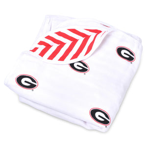 University of Georgia Four Layer Muslin Blanket - Breckenridge Baby - Muslin Blanket Queen
