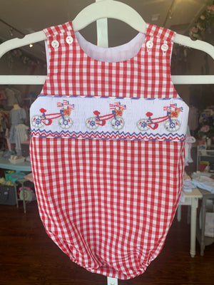 Cam Smocked Boy Bubble - PBCY - Breckenridge Baby