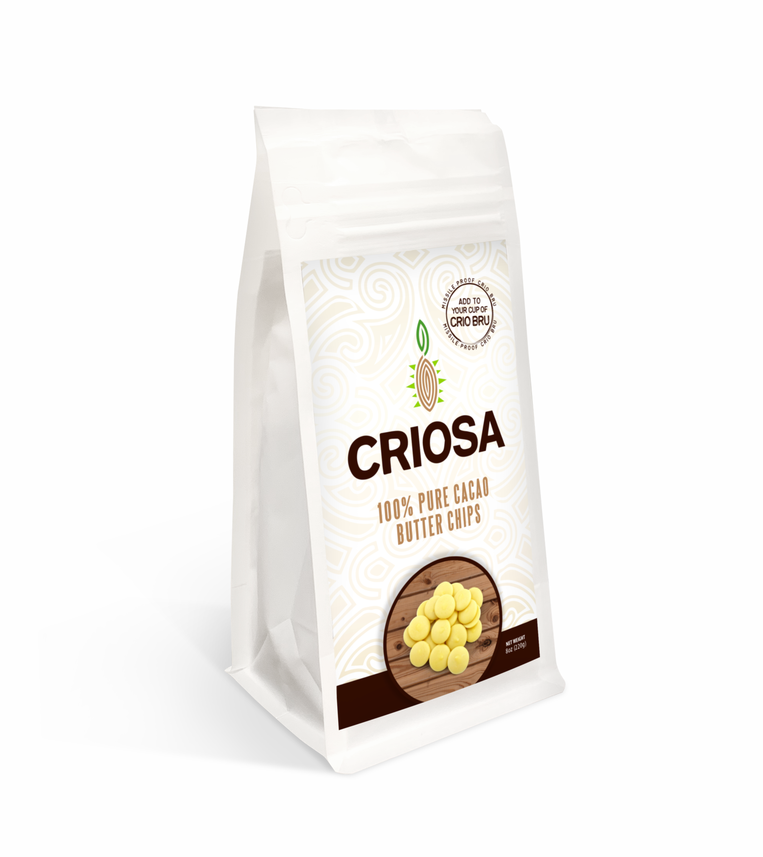 Image of CRIOSA 100% Pure Cacao Butter Chips (8oz)