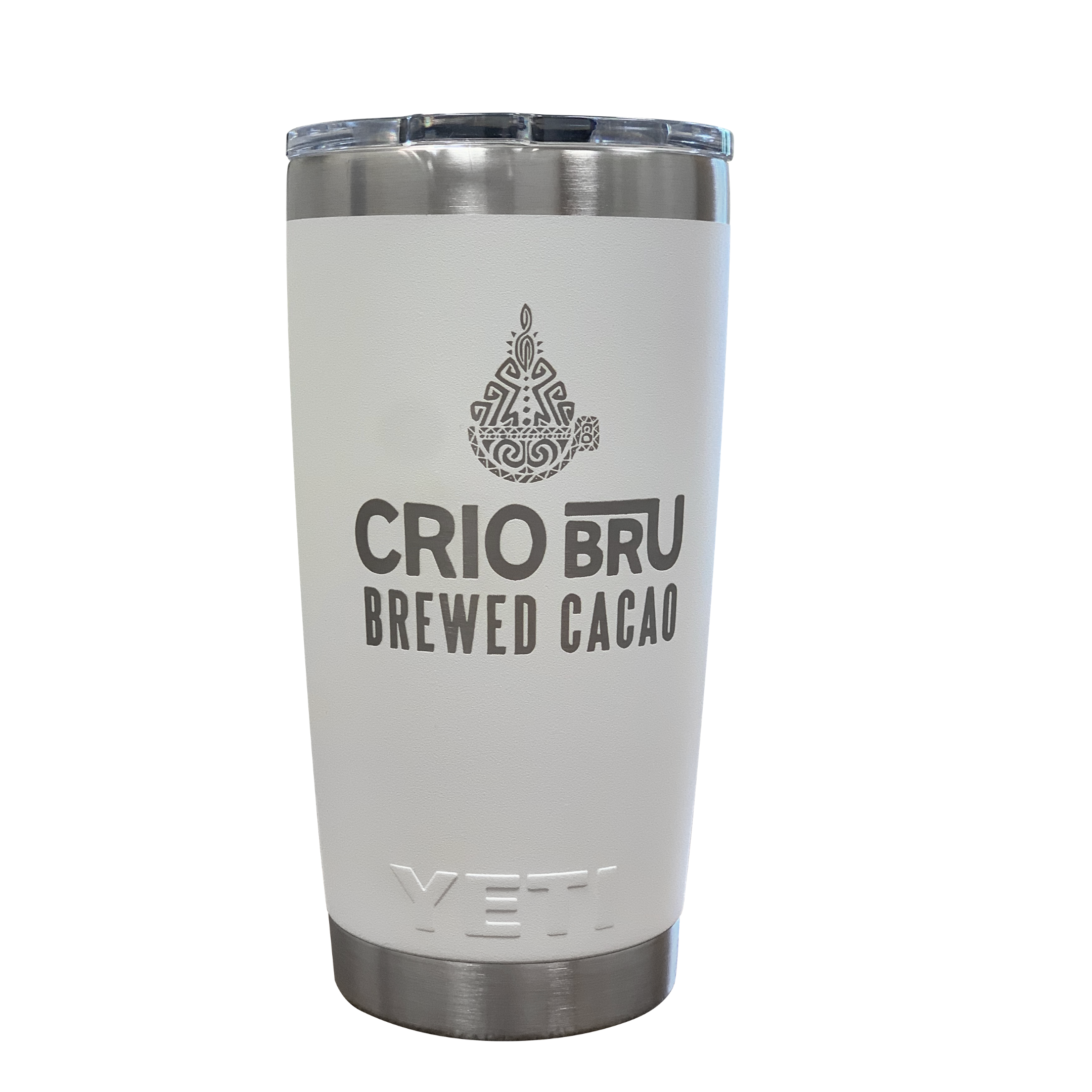 CRIO BRU BREWED CACAO YETI RAMBLER 20 OZ TUMBLER WITH MAGSLIDER LID -WHITE - Crio Bru product image