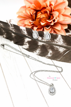 Cubic Zirconia Necklace & Earrings Set