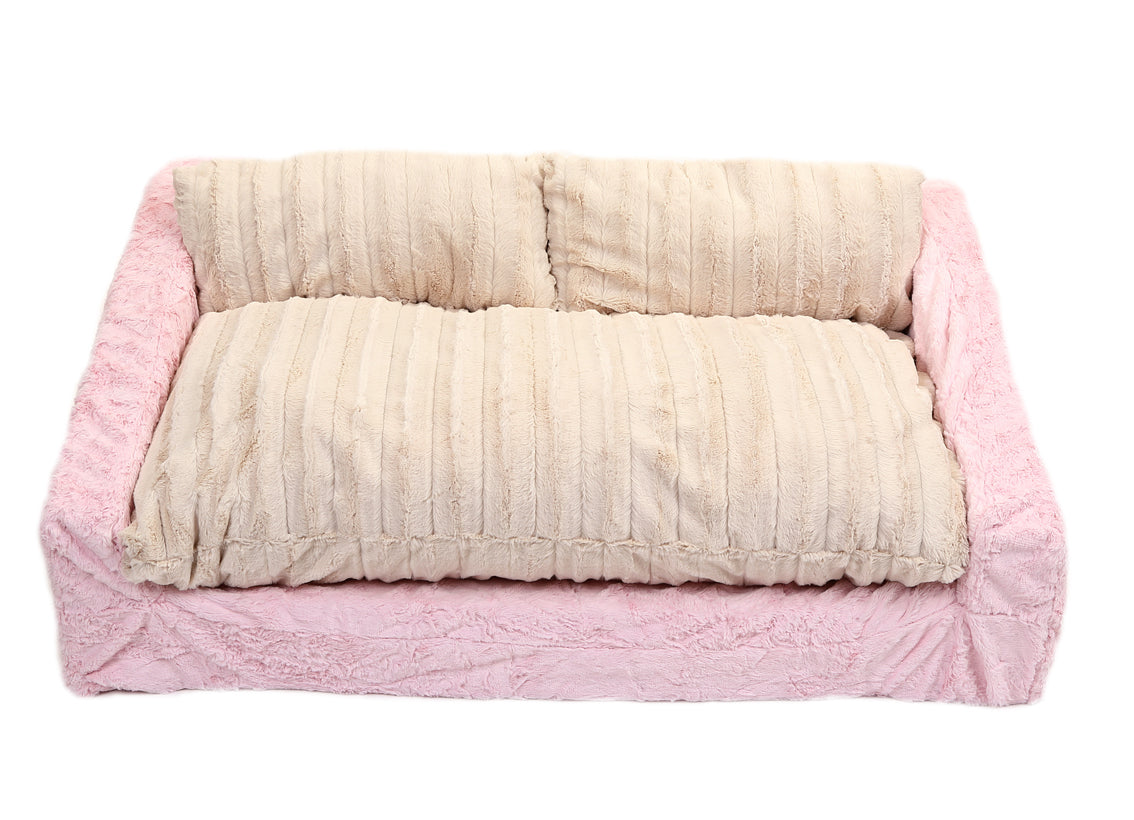 baby pink sofa bed