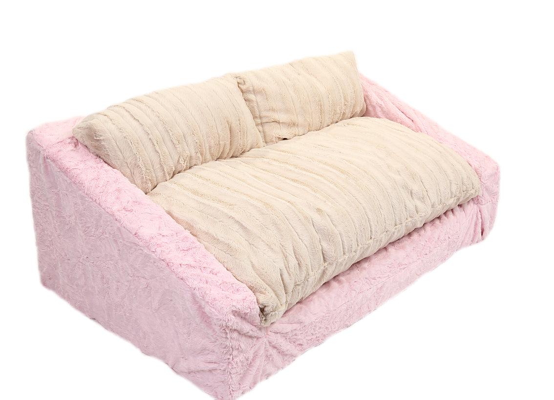 baby pink sofa bed