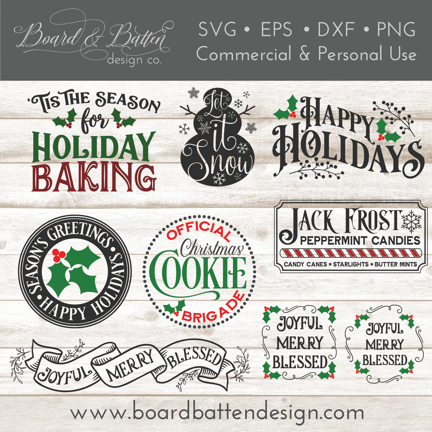 Download Christmas Holiday Svg Bundle With Lifetime Updates Board Batten Design Co