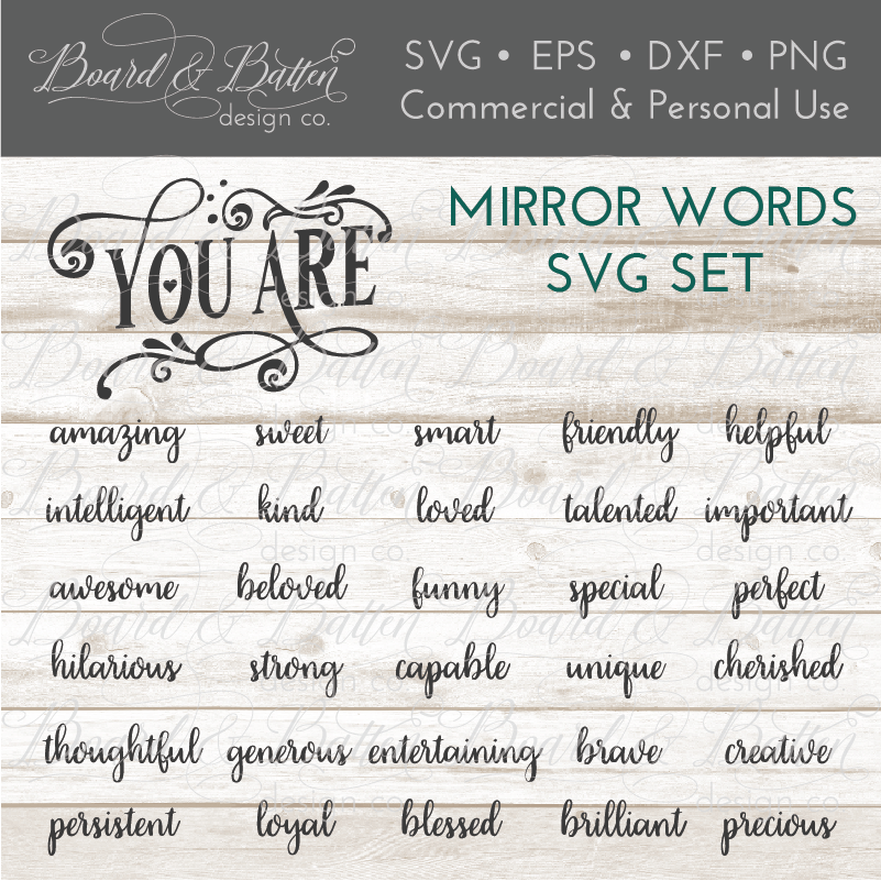 Download Encouraging Mirror Words Svg File Set Board Batten Design Co