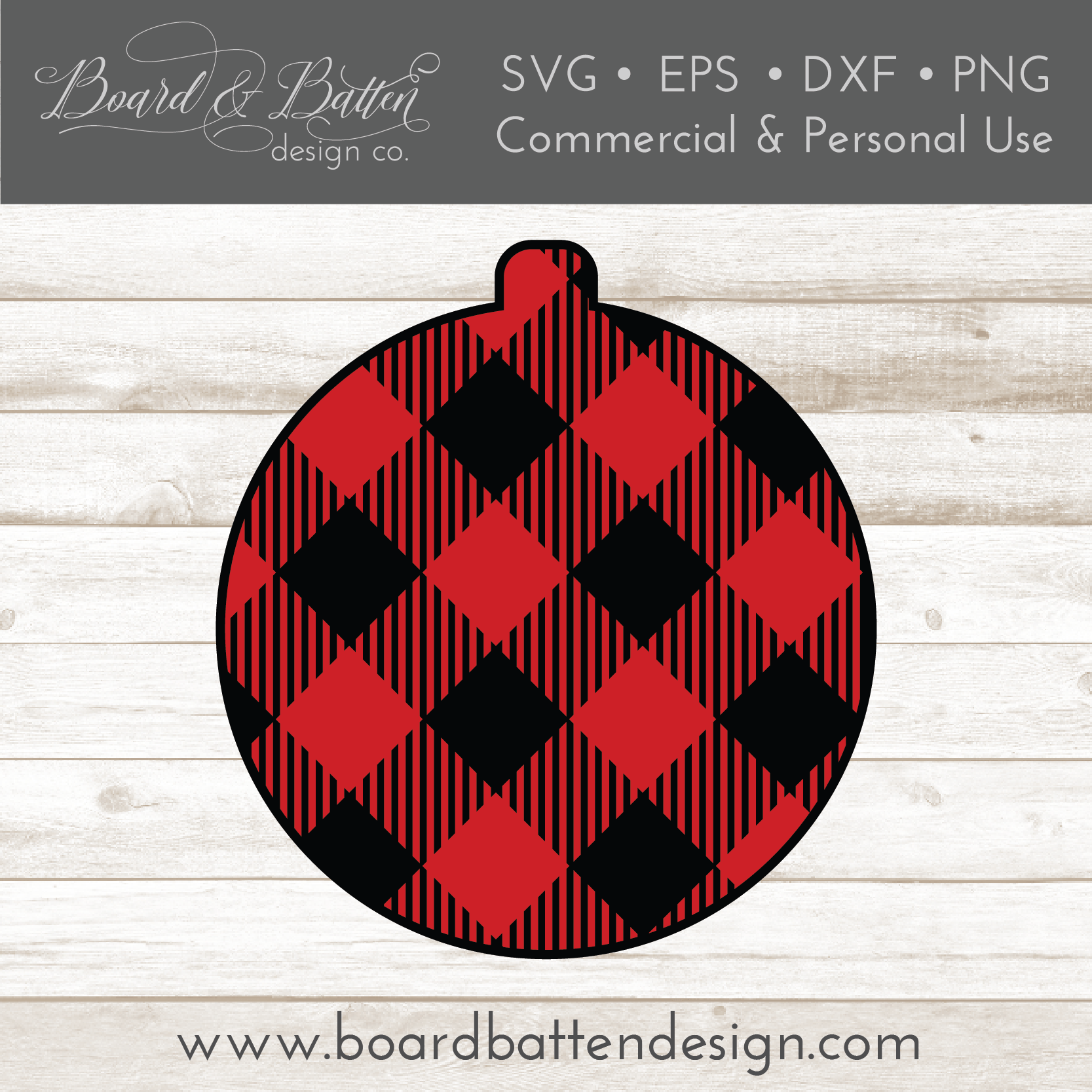Download Buffalo Plaid Christmas Ornament Shape Layered Svg Board Batten Design Co