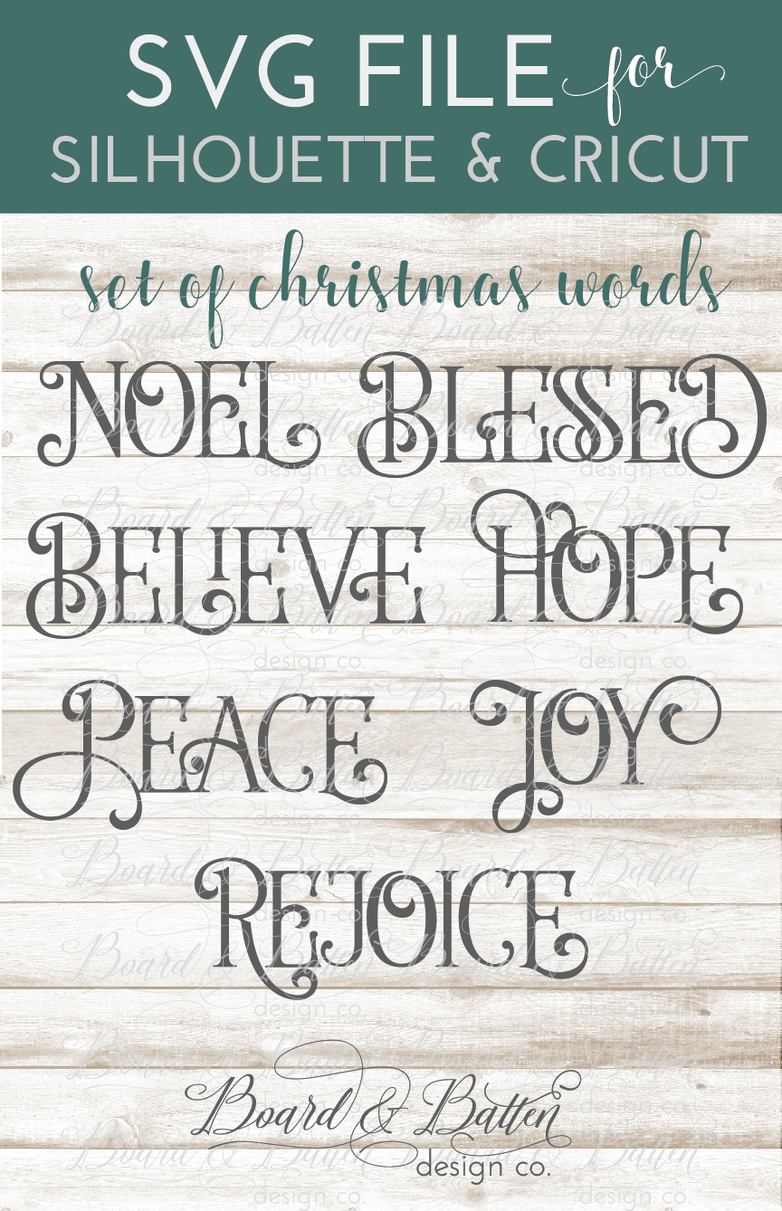 Download Christmas Words SVG Set 1 - Board & Batten Design Co.