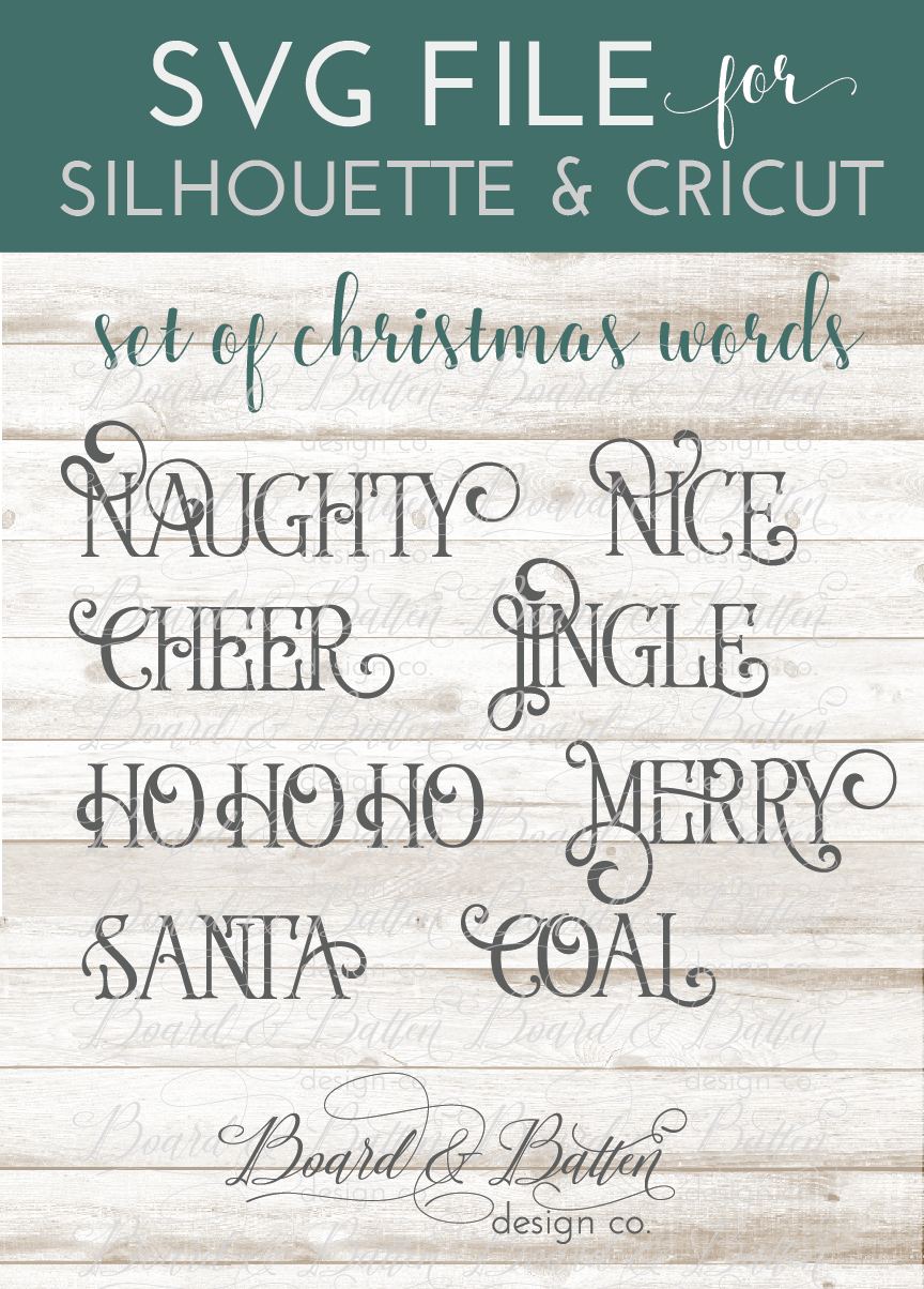 Download Christmas Words SVG Set 2 - Board & Batten Design Co.