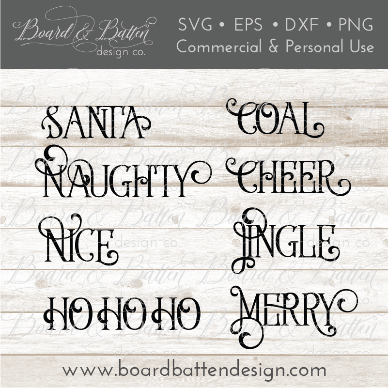 Christmas Words SVG Set 2 – Board & Batten Design Co.