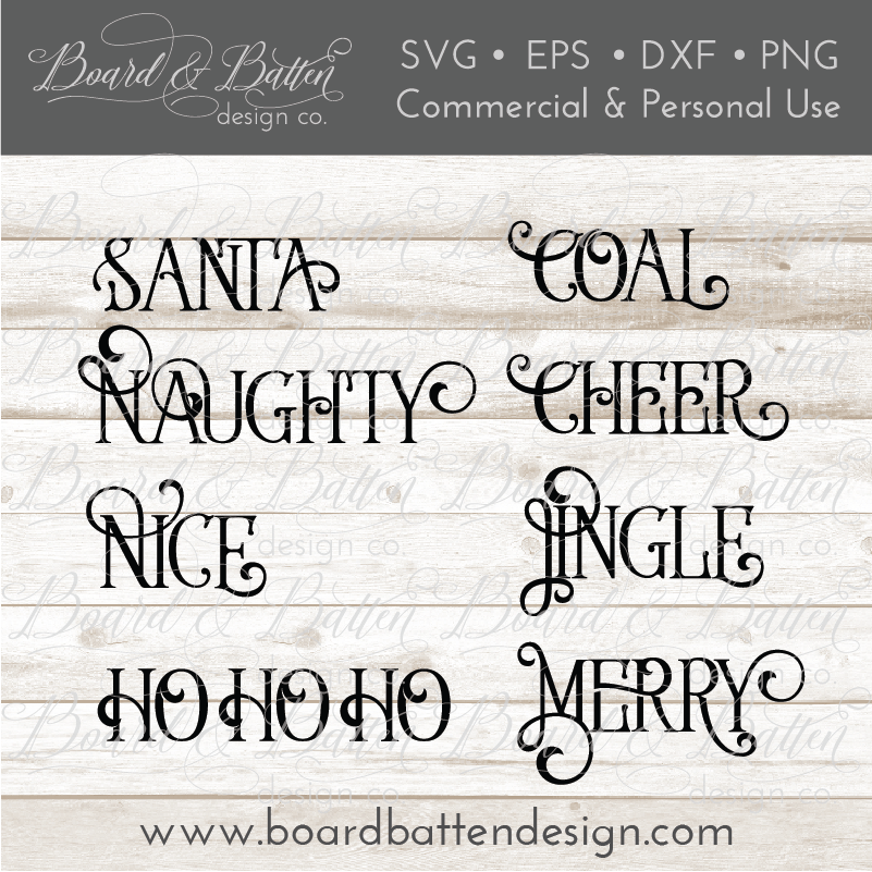 Download Christmas Words SVG Set 2 - Board & Batten Design Co.