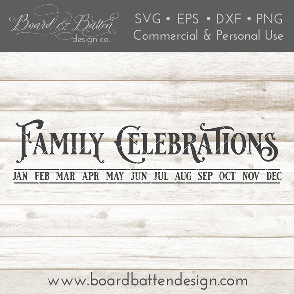 Download Family Celebrations Board SVG File Template - Board ...