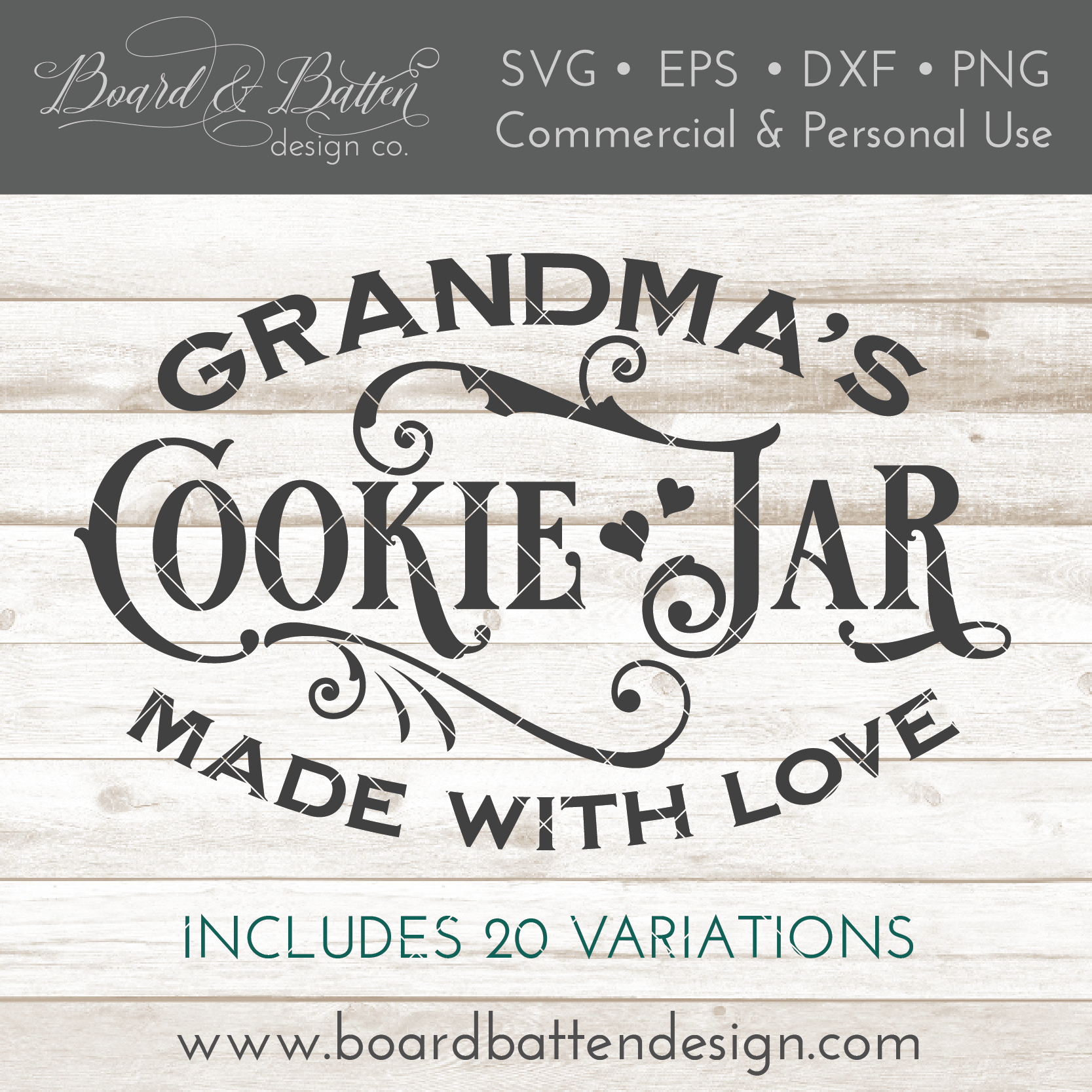 Cookie Jar SVG File With Name Variations – Board & Batten Design Co.