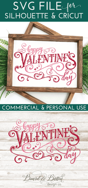 Elaborate Happy Valentine's Day SVG File - Board & Batten ...