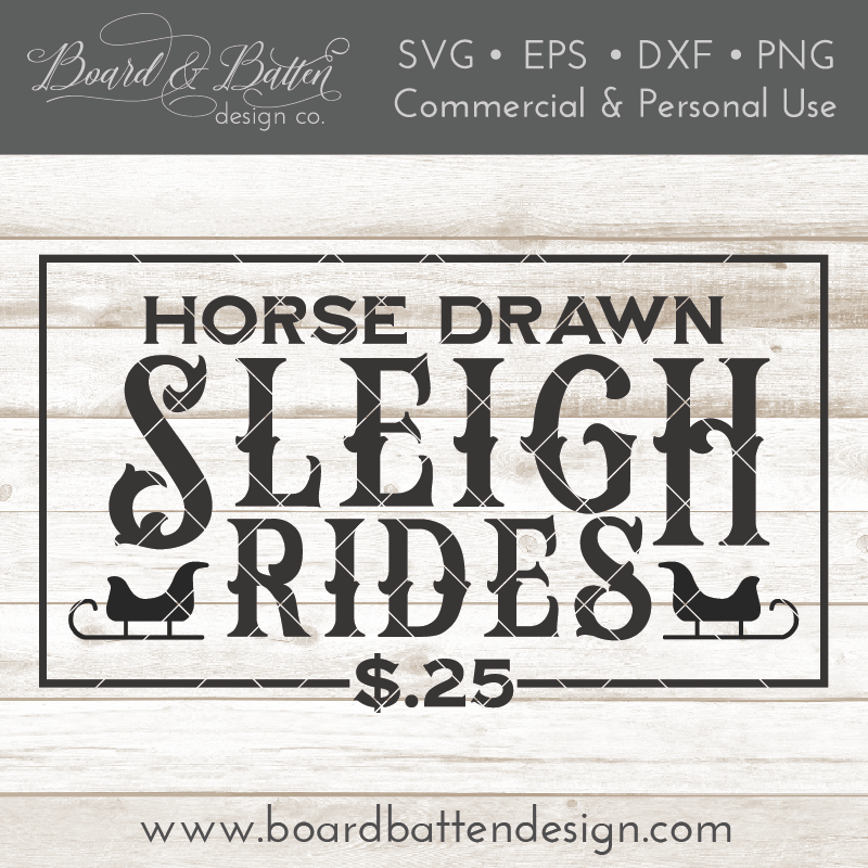 Download Horse Drawn Sleigh Rides Farmhouse Christmas Svg File Board Batten Design Co PSD Mockup Templates