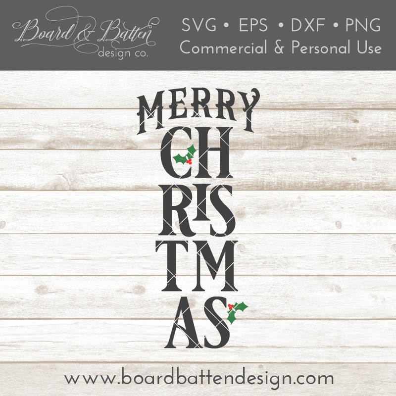 Download Merry Christmas Vertical Plank Porch Sign SVG File - Board ...