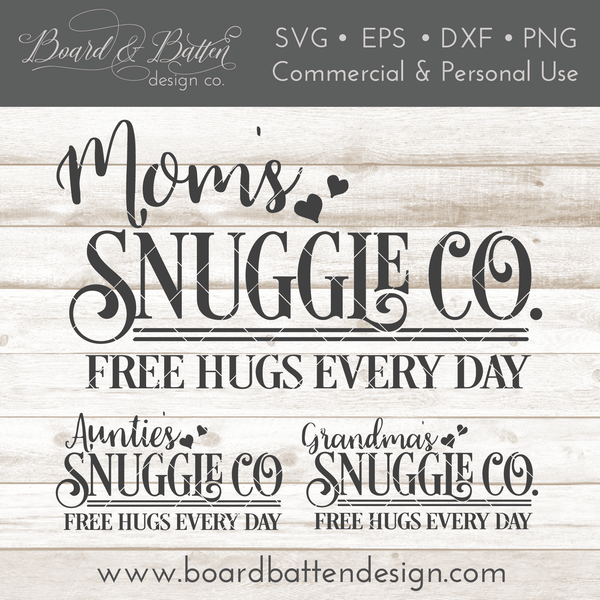 Download Grandma's Snuggle Co Vintage SVG With Mom & Auntie Variations - Board & Batten Design Co.