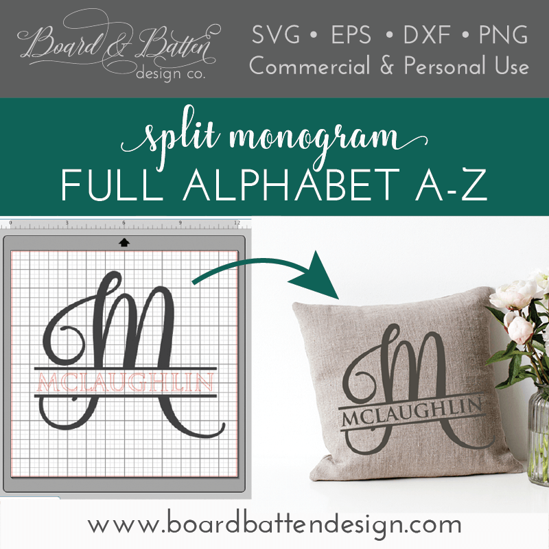 Download Split Monogram SVG File Alphabet - Script Style - Board ...