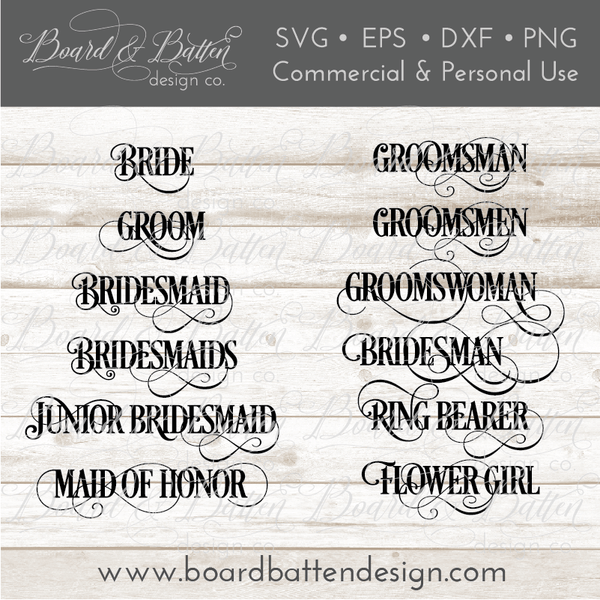 Download Wedding Words SVG Bundle - WS5 - Board & Batten Design Co.
