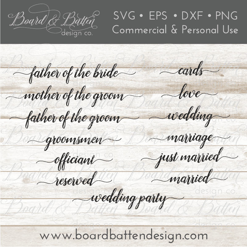 Download Wedding Words SVG File Bundle Style 3 - Board & Batten ...