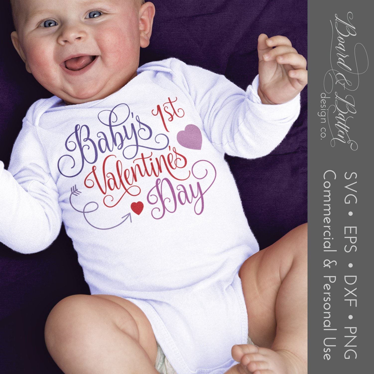 Download Baby S First Valentine S Day Svg Board Batten Design Co