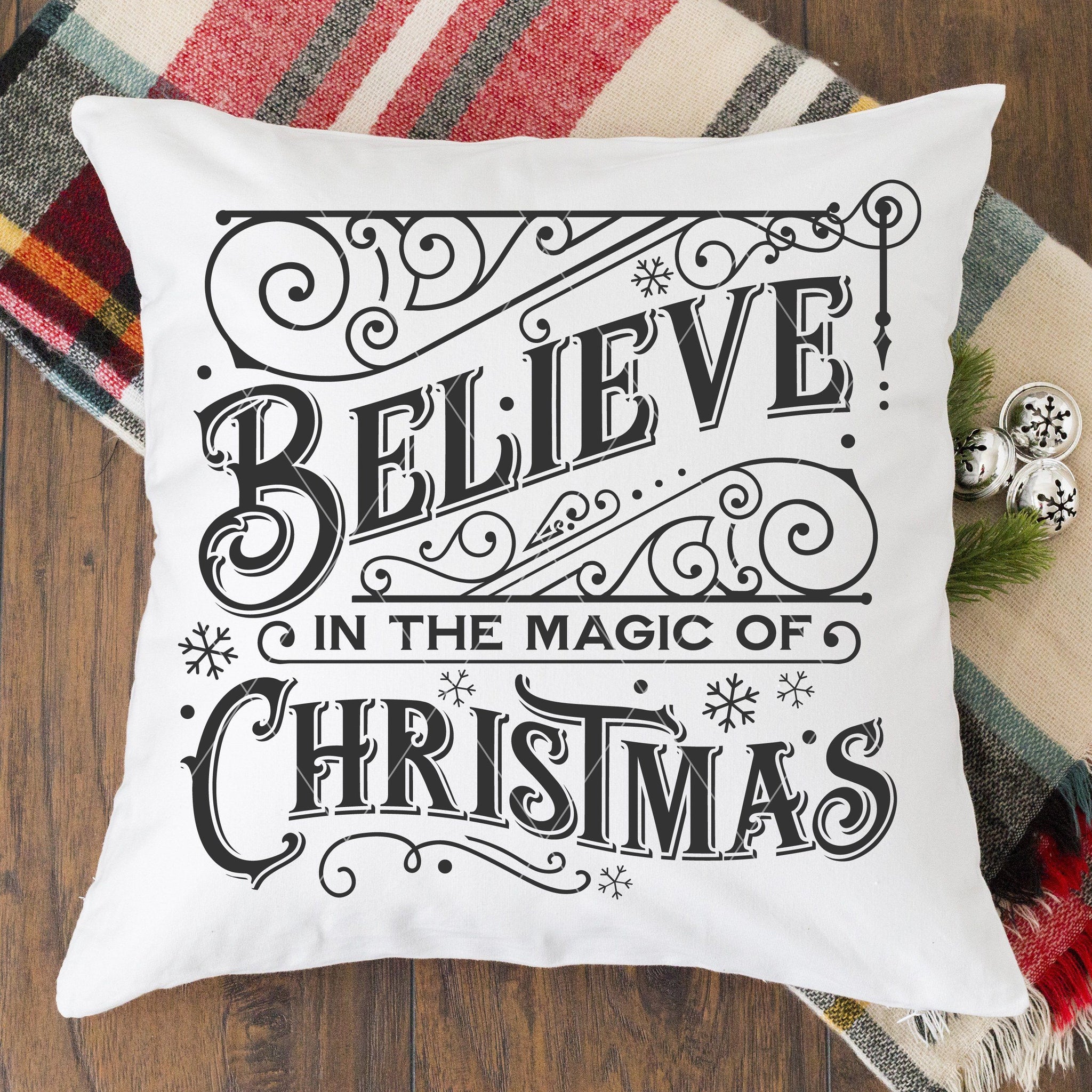 Download Vintage Believe In The Magic Of Christmas Svg File Board Batten Design Co