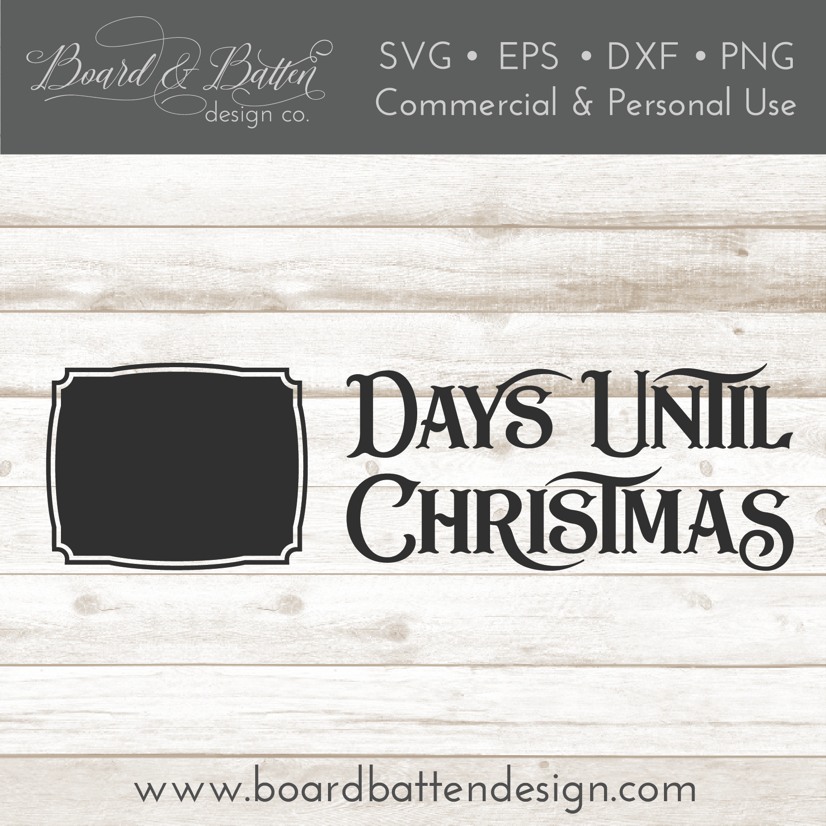 Blank Days Until Christmas Chalkboard Countdown SVG File Board