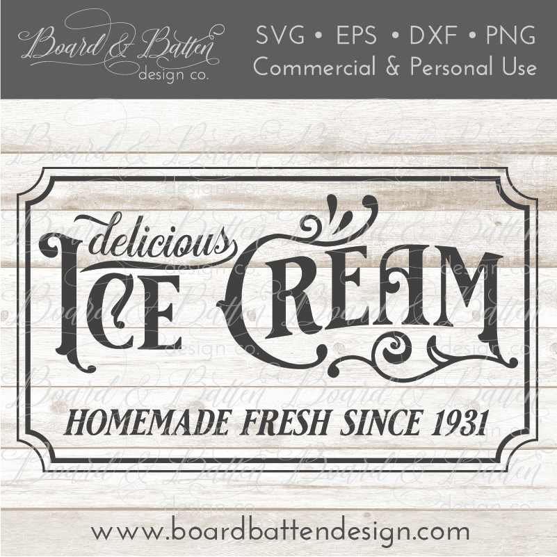 Download Delicious Ice Cream Vintage Svg File Board Batten Design Co